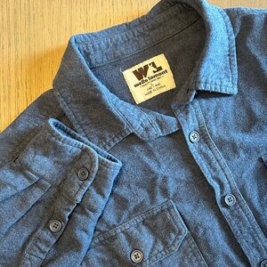 Wells Lamont Flannel Shirt Mens Large Blue Soft Button Up Work Outdoor